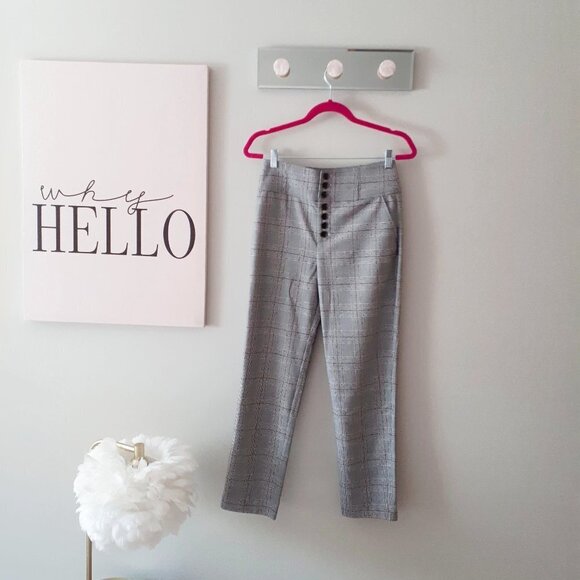 NWT Joie plaid houndstooth blazer & high waisted pants pantsuit set, 4 - Picture 15 of 16